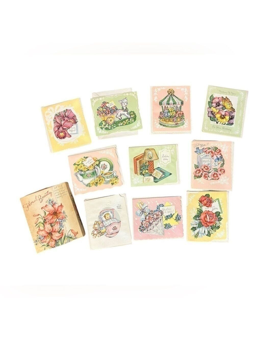 Vintage All Occasion Greeting Cards in Box 1940’s 10 Cards with Envelopes